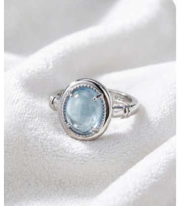 Bague Aigue Marine - Argent sterling 925 ajustable