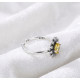 Bague Tournesol en argent sterling 925 ajustable