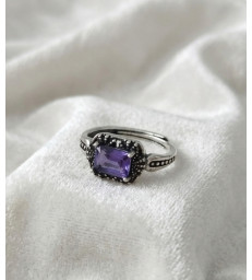 Bague Améthyste Ajustable Argent 925