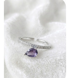 Bague Améthyste Ajustable Argent 925