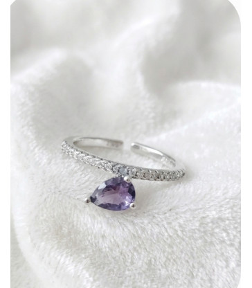 Bague Améthyste Ajustable Argent 925