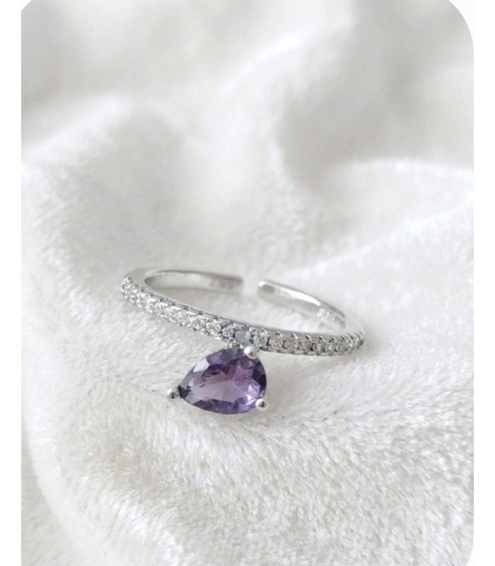 Bague Améthyste Ajustable Argent sterling 925