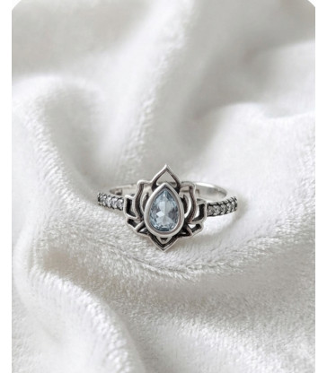 Bague Cristal de Roche en argent 925 Ajustable