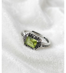 Bague Péridot - Ajustable en Argent Sterling 925