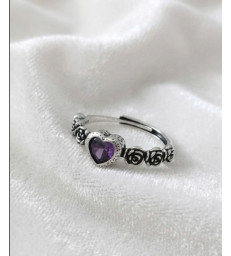 Bague Améthyste Ajustable Argent 925