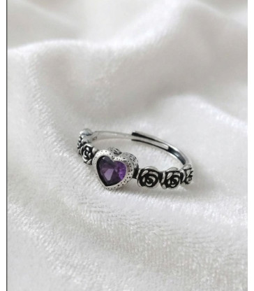 Bague Améthyste Ajustable Argent 925