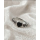 Bague Obsidienne Noire Ajustable