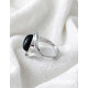 Bague Obsidienne Noire Ajustable