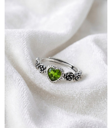 Bague Péridot - Ajustable en Argent Sterling 925