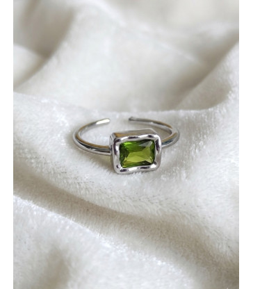 Bague Péridot - Ajustable en Argent Sterling 925