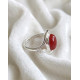 Bague en Cornaline Ajustable en Argent sterling 925