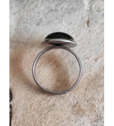 Bague en Obsidienne Noire Ajustable