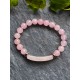 Bracelet " Amour " Quartz rose en pierre naturelle