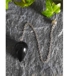 Pendule en  pierre naturelle Obsidienne noire