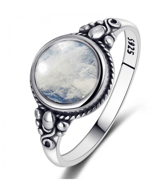 Bague tournante Argent - Pierre de Lune (Péristérite) – MOKSHA - Holistic  Jewelry