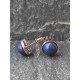 Boucles d'oreilles rondes en pierre naturelle Lapis lazuli
