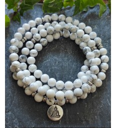 Bracelet Mala en pierre Howlite " énergie positive "