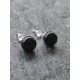 Boucles d'oreilles rondes en pierre naturelle Obsidienne