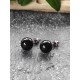 Boucles d'oreilles rondes en pierre naturelle Obsidienne