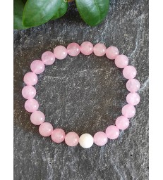 Bracelet à distance Quartz Rose & Agate Blanche