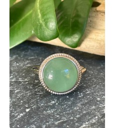 Bague Aventurine Verte Ajustable Argent Sterling