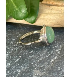 Bague Aventurine Verte Ajustable Argent Sterling