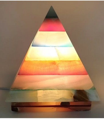Lampe en Pierre d'Onyx en forme de Pyramide