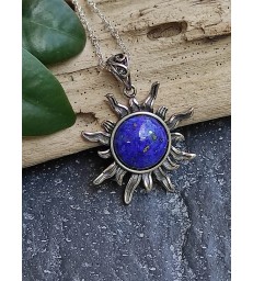 Pendentif soleil en Lapis Lazuli Argent sterling 925