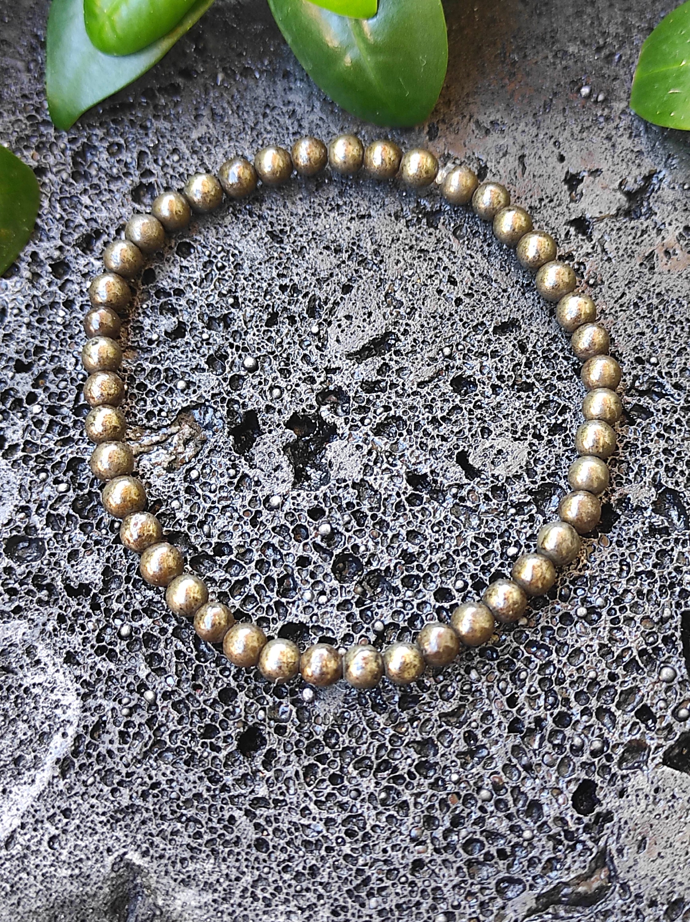 BLESSING CRYSTAL Pyrite Cluster Rough (20 TO 50 Gram) & Bead Bracelet 8mm,  Genuine Crystal Pyrite