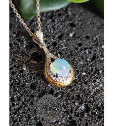 Pendentif en Opale de feu Argent sterling 925