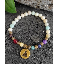 Bracelet 7 chakras & Amazonite Multicolore