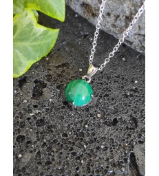 Pendentif " Guérison " en Malachite - Argent sterling 925