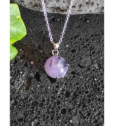 Pendentif Rond en Améthyste Argent 925