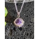 Pendentif Rond en Améthyste Argent 925 sterling