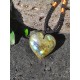 Pendentif Coeur " Protection " en Labradorite