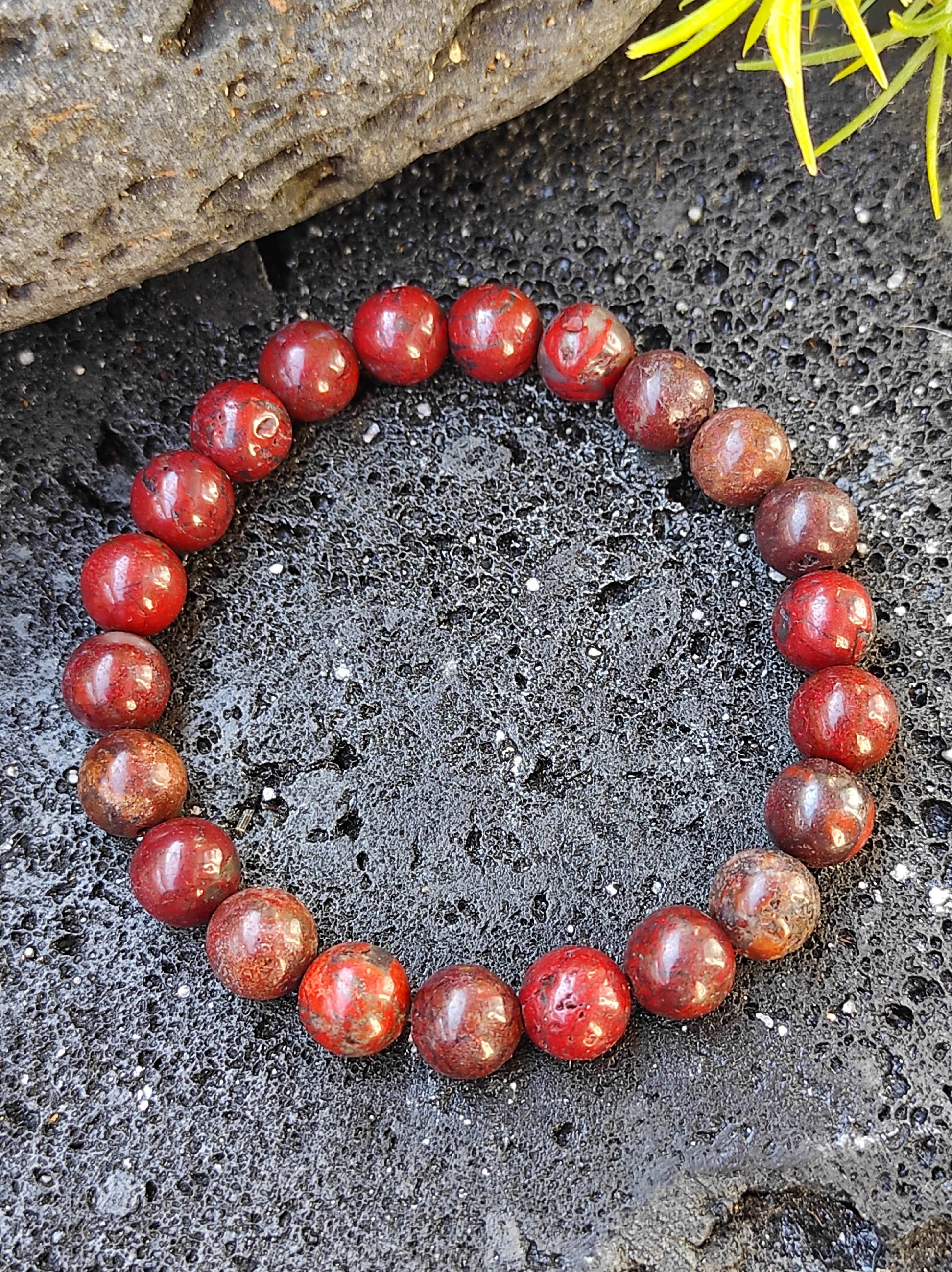 Bracelet Labradorite et Jaspe Rouge