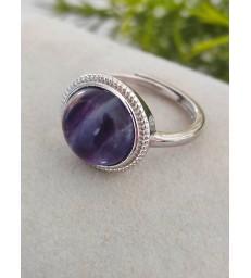 Bague ajustable en Fluorite - Argent sterling