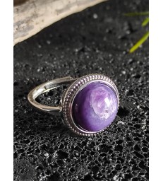 Bague en Charoite Ajustable en Argent sterling