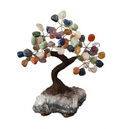 Arbre de Vie 7 chakras sur druse d'améthyste