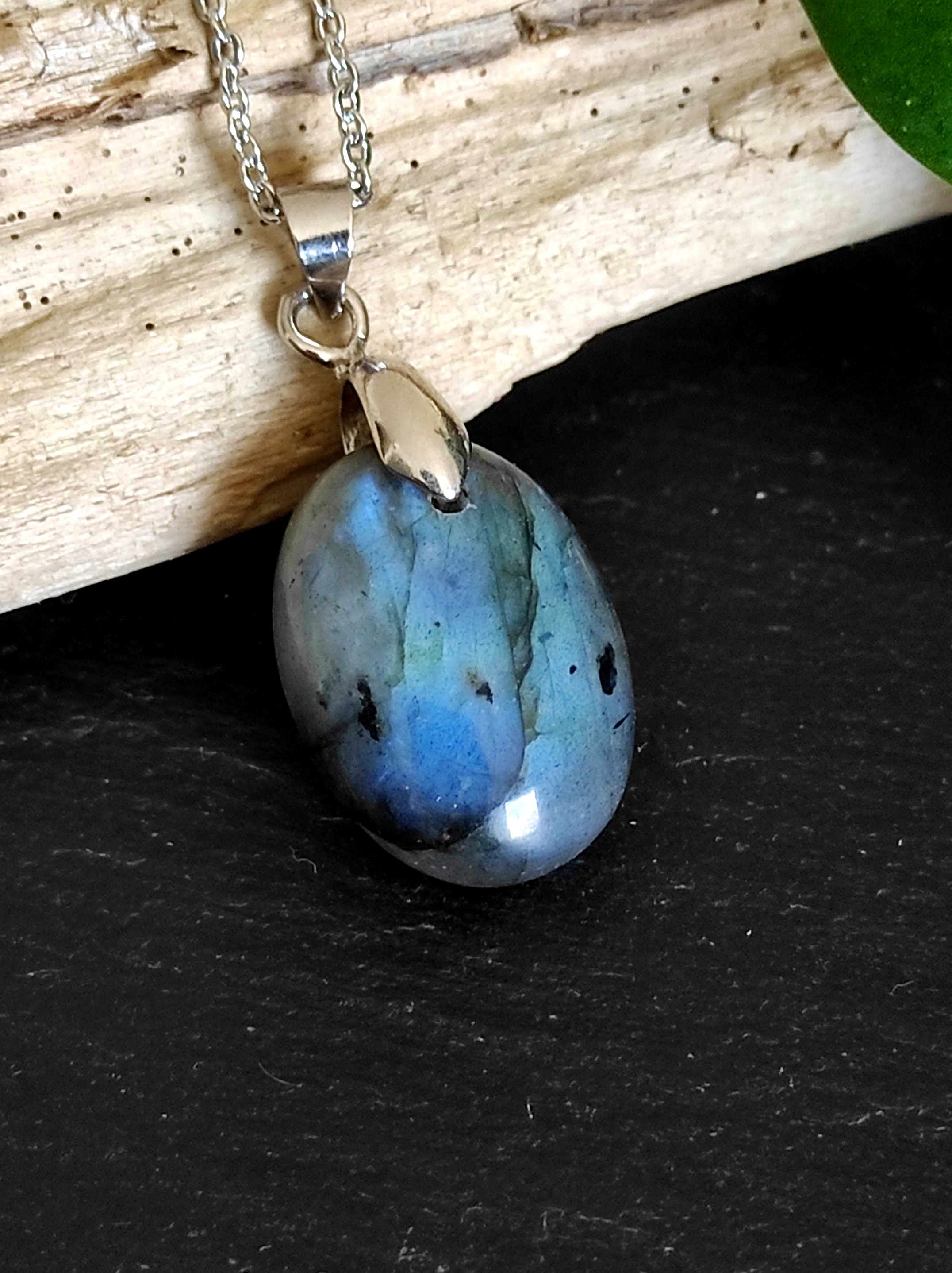 Collier Labradorite - Élégance, Argent - Moment Ici