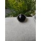 Bague ronde en pierre naturelle Obsidienne Noire Ajustable