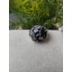 Bague ronde en pierre naturelle Obsidienne Mouchetée Ajustable