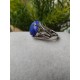 Bague ronde en pierre naturelle Lapis lazuli Ajustable