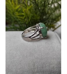 Bague ronde en pierre naturelle Aventurine Verte Ajustable