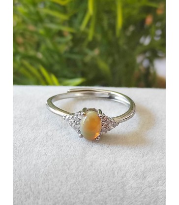 Bague en Opale de feu ajustable - Argent sterling