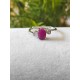 Bague en rubis naturel - ajustable - argent sterling 925