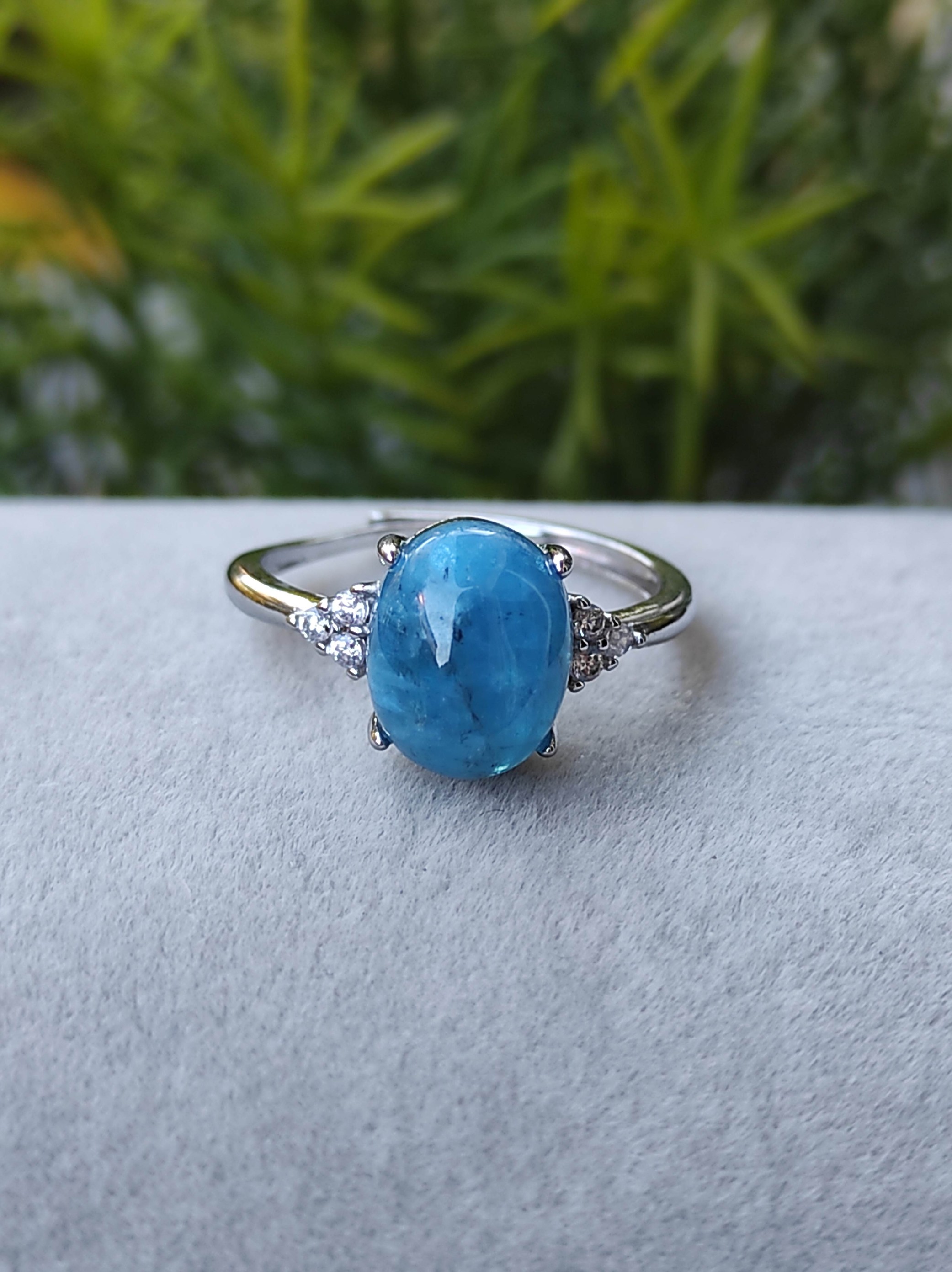 Bague en apatite ajustable Argent sterling