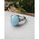 Bague ajustable en Aigue Marine - Argent sterling 925