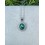 Pendentif en Malachite & zirconium Argent 925 sterling