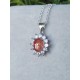 Pendentif en Pierre de Soleil - Ajustable - Argent sterling 925